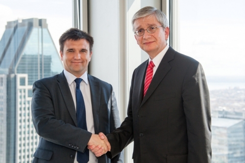Minister of Foreign Affairs of Ukraine P. Klimkin meets with UWC President E. Czolij in Montreal (05.05.2015)
