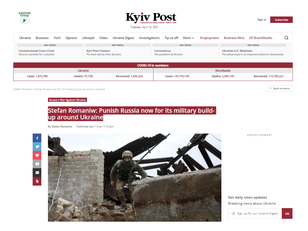 Stefan Romaniw: Punish Russia now for its military build-up around Ukraine Stefan Romaniw: Punish Russia now for its military build-up around Ukraine