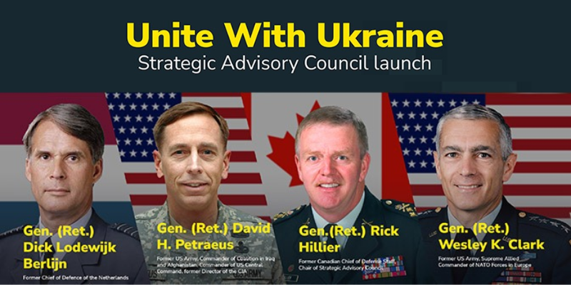 UWC rolls out a 4-star general Strategic Advisory Council for Unite With Ukraine procurement and delivery