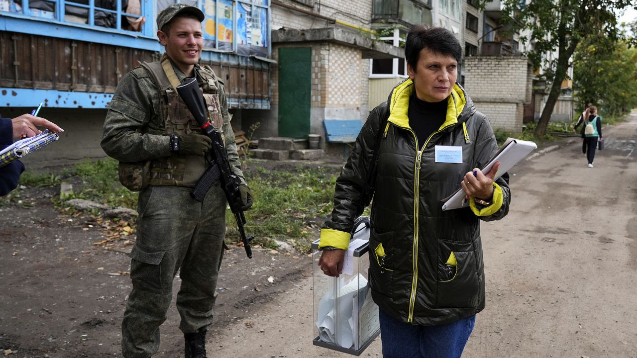 Kremlin-backed officials claim all four occupied regions of Ukraine voted to join russia