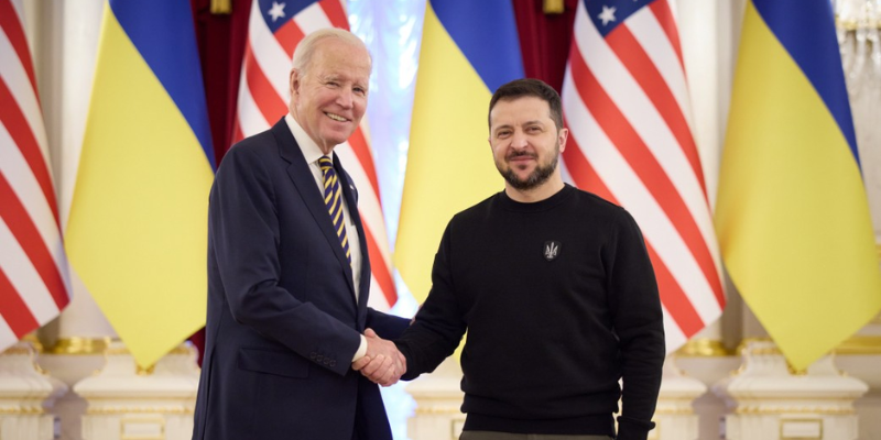 Biden says, “Kyiv stands,” and promises more military aid