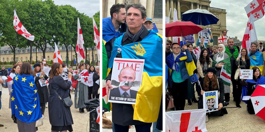 Ukrainian community in France supports pro-democratic protests in Georgia