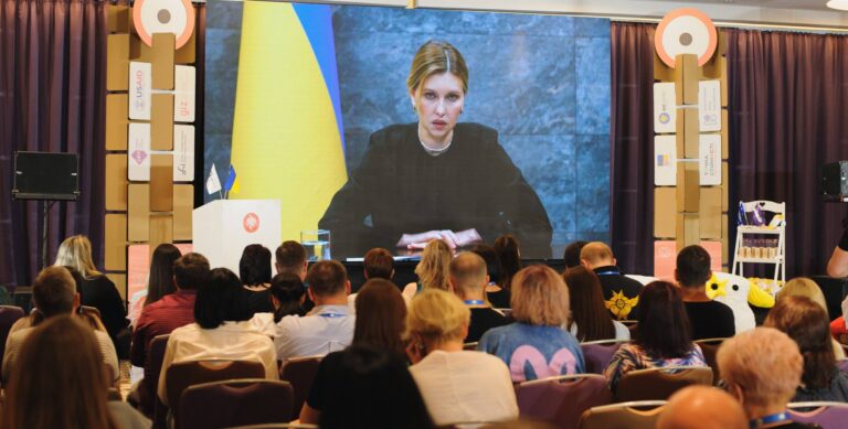 Lyuba Lyubchyk and Andriy Shevchenko address EdCamp Resilience Point 2024