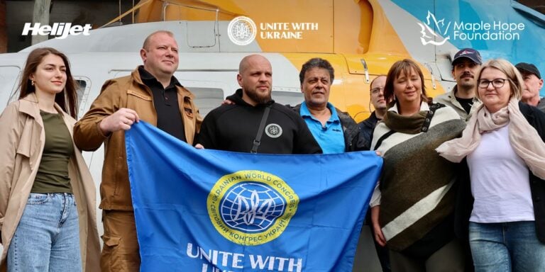 Ukrainian World Congress, Maple Hope Foundation, and Helijet deliver lifesaving medical helicopter to Ukraine