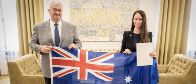 Representante de la Junta Directiva del Congreso Mundial de los Ucranianos (CMU) nombrada Cónsul Honoraria de Ucrania en Sídney