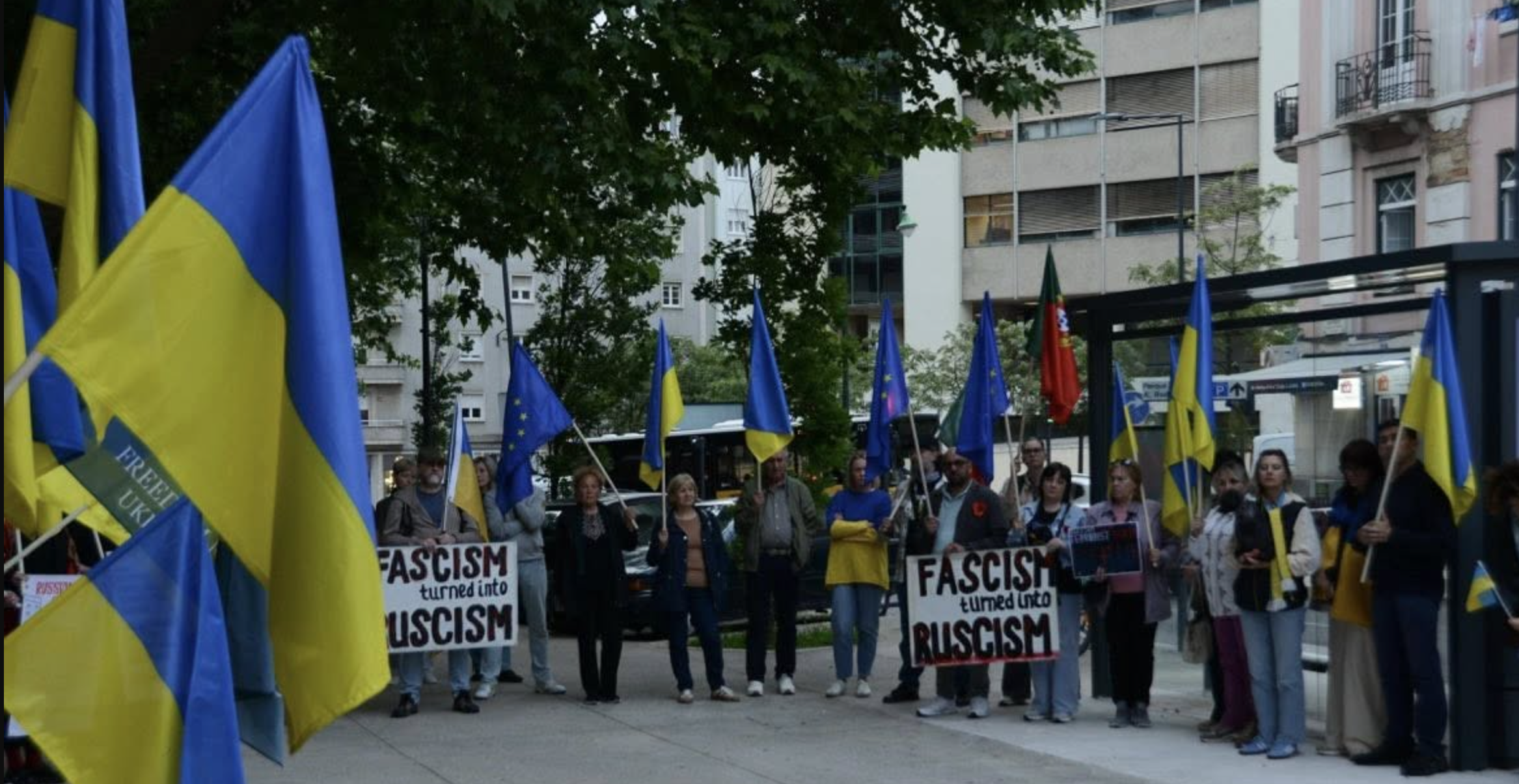 Lisbon protesters warn of ‘Ruscism’ as current-day fascism