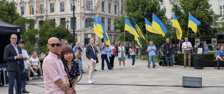 Ukrainians and Myanmarese protest dictatorships in joint Oslo demonstration