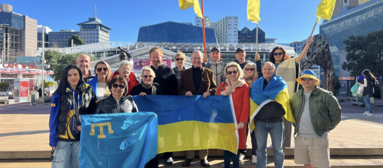 Ukrainian community in New Zealand rallies in Auckland to support Ukraine